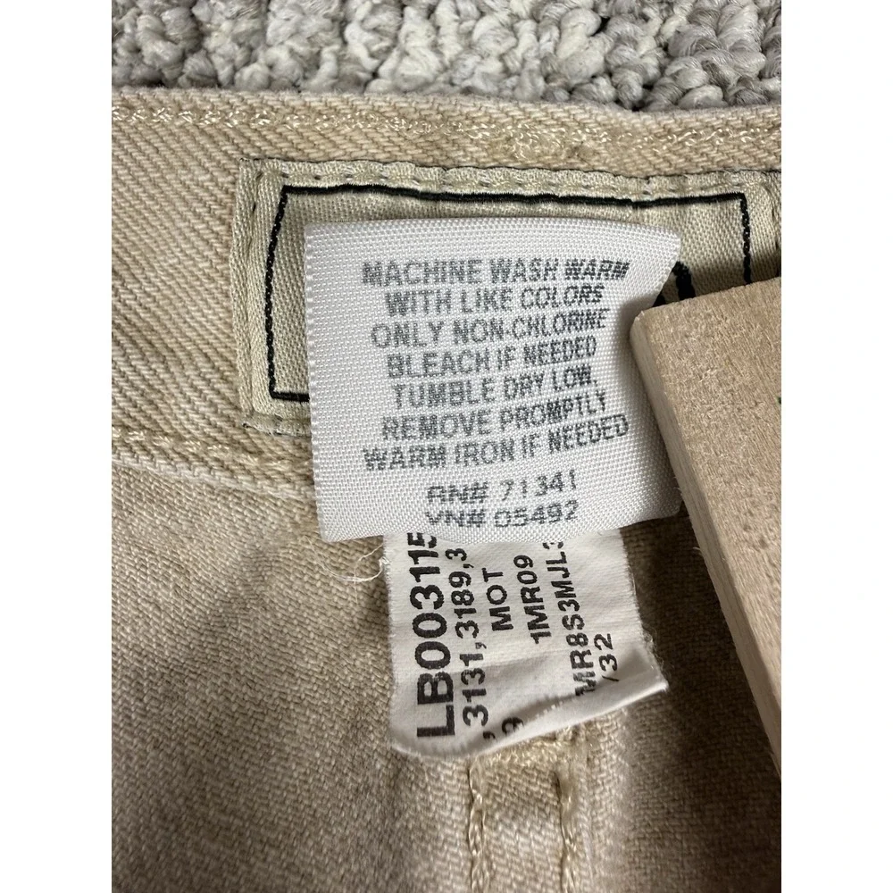 L.L.Bean Classic Fit Khaki Jeans Pants 100% Cotton Beige Tan 31x30.5  Men